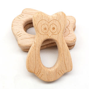 Mode sucette chaîne produits de dentition rongeur minuscule tige bébé anneau de dentition pendentif Animal hibou bois dentition - Product Image 1