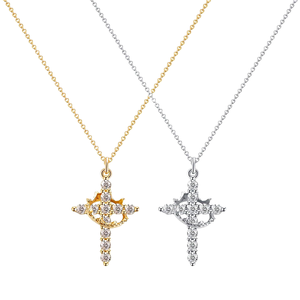 Collar con Colgante <span class=keywords><strong>de</strong></span> Cruz Simple para Mujeres, Hombres y Niñas, Joyería Exquisita y Moderna para Regalo <span class=keywords><strong>de</strong></span> Navidad o Black Friday - Product Image 1