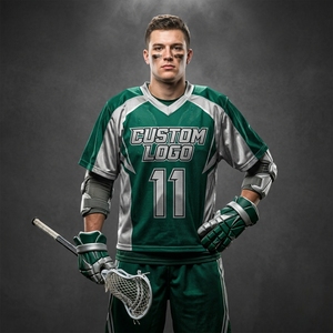 Maillots de lacrosse grande taille à impression intégrale, personnalisables, séchage rapide, en tissu mesh écologique, unisexe, 100% Flag, col en V, manches courtes - Product Image 4