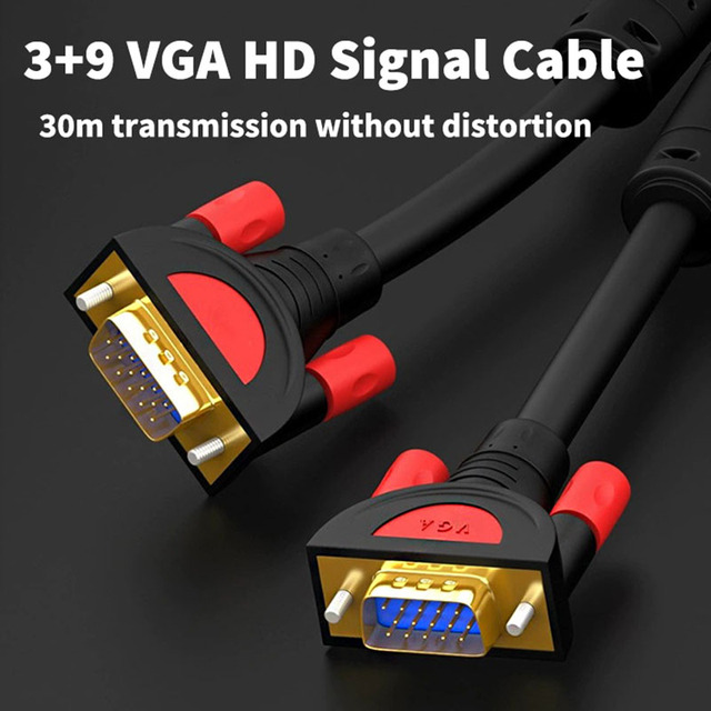 Long Distance Coaxial Twisted Pair Gold Plated VGA Cable 15Pin Male Male Anti-interference Shielded PVC 1M-50M for Projector