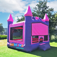 Château gonflable commercial pour jardin, château de saut gonflable violet et rose, château de saut gonflable princesse