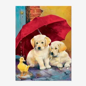 DIY hediyeler resim güzel köpek şemsiye ördek hayvan 5D tam matkap kare/yuvarlak elmas boyama ev dekor toptan