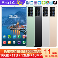 Tablet Pro 14 de 11 Pulgadas, 16GB+1TB, 108MP, 8000mAh, 5G, MTK, Wi-Fi, Doble SIM+TF, Visión Nocturna, Cámara Triple, Transmisión en Vivo, IA, Captura Inteligente