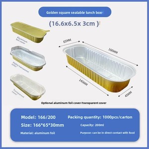 200ml di pane <span class=keywords><strong>rettangolare</strong></span> <span class=keywords><strong>vassoio</strong></span> usa e getta <span class=keywords><strong>torta</strong></span> foglio di imballaggio in alluminio foglio di cottura teglie per pane - Product Image 6