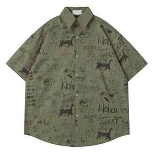<span class=keywords><strong>Camicia</strong></span> a Maniche Corte con Stampa Cartoon Retrò in <span class=keywords><strong>Stile</strong></span> <span class=keywords><strong>Giapponese</strong></span> Dipinta a Mano, Uomo Donna 20256, Estiva Casual, <span class=keywords><strong>Stile</strong></span> Lazy per Coppie - Product Image 2