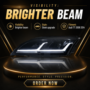 ชุดไฟหน้าโปรเจคเตอร์เลเซอร์ LED สำหรับ <span class=keywords><strong>Audi</strong></span> <span class=keywords><strong>TT</strong></span> 8J ปี 2006-2014 พร้อมไฟ DRL LED ไฟเลี้ยวแบบ Sequential ระบบ CAN Bus แบบเสียบใช้งานได้ทันที อะไหล่รถยนต์ - Product Image 6