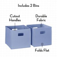Paquete de 2 Cubos de Almacenamiento Plegables de Tela Azul de 10.5"L x 10.5"W x 10"H, Organizador de Ropa para Armario, Almacenamiento de Juguetes