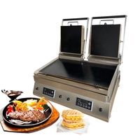 Machine de presse à panini en métal commerciale gril chaud moderne en acier inoxydable 304 pour sandwichs entiers Barbecue Steak pour Sandwich