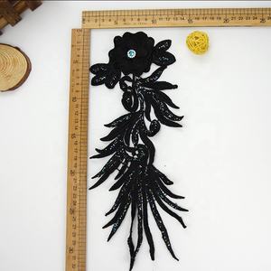 Parche de Encaje Bordado con Flores de Crochet con Cuentas de Cordón Dorado, Aplique de Guipur Barroco, <span class=keywords><strong>Material</strong></span> de Nailon para Ropa de Moda Occidental - Product Image 6