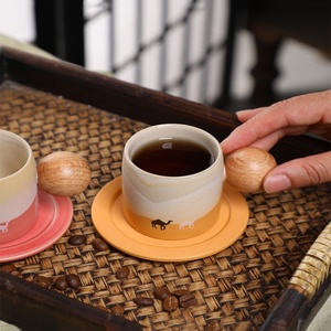 Kingze personalizado impreso Eid regalo 80ml moderno turco cerámica reutilizable Espresso taza de café y platillo - Product Image 3