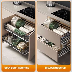 Easy Access Pull Out Kitchen Cabinet Pots Drawer Organizer Basket Heavy Duty Slide Out Drawer Kitchen Cabinet Organizers - Product Image 5