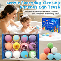 SEFUDUN Vente en gros de 12 bombes de bain moussantes magiques, luxueuses, naturelles, arc-en-ciel, pour enfants, avec des jouets surprise à l'intérieur