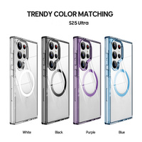 Pour Galaxy S25 Ultra Transparent magnétique étui de téléphone portable cristal clair couverture arrière magnétique pour Galaxy S25 Plus S23 S24 Ultra