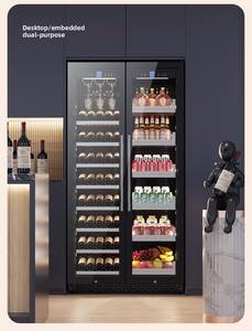 Ультратонкий двухтемпературный шкаф для вина и чая, деревянный материал с постоянным охлаждением для красного вина для вечеринки - Product Image 4