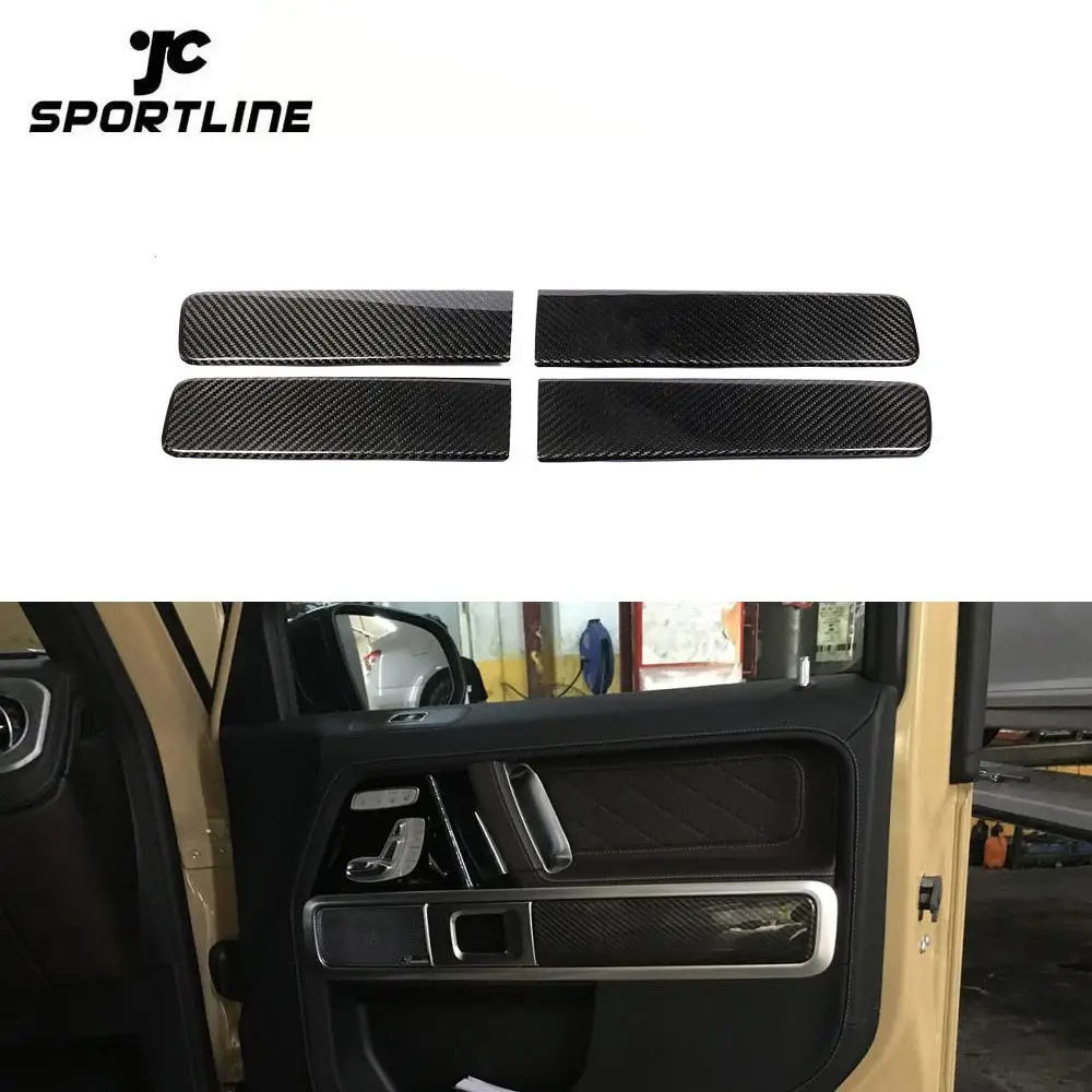 W463 Carbon Fiber Interior Door Handle TrimsためMercedes Benz G500 G550 G63 AMG 2018 2019