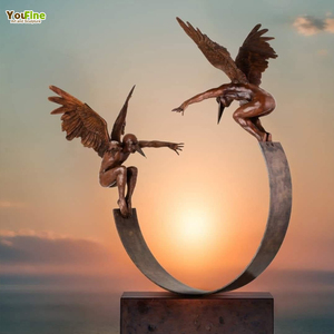 Statue d'ange abstrait <span class=keywords><strong>en</strong></span> bronze sur mesure pour l'extérieur, sculpture célèbre - Product Image 1