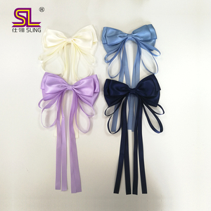 Ultimo <span class=keywords><strong>best</strong></span>-seller nuovo design raso fiocco fermaglio lunga coda fiocco clip per ragazze - Product Image 6
