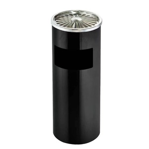 Simple Round Stainless Steel Ashtray Waste <strong>Bin</strong> for Both <strong>Smoking</strong> and Wastes - Product Image 6