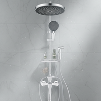 Ensemble de douche en acier inoxydable pour usage domestique, système de salle de bain complet, pommeau de douche rotatif et réglable, dispositif de douche à effet pluie surpuissant