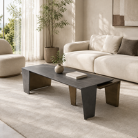 Ensemble de tables basses en bois laqué cuivre forgé, style italien moderne et minimaliste, écologique et facile à nettoyer, pour salon