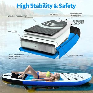 CZFIT Planche de paddle gonflable Drop Stitch Écologique Portable Océan/Lacs Rivières Eaux Taille personnalisable 3 ailerons à enfiler - Product Image 2