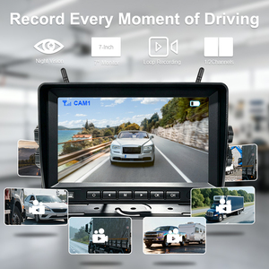 Moniteur de caméra de recul sans fil à énergie solaire magnétique de 7 pouces, vision claire, enregistrement DVR, caméra étanche pour camion et remorque - Product Image 3