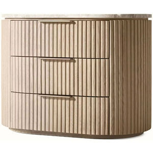 โต๊ะห้องนอนเฟอร์นิเจอร์ไม้เนื้อแข็งสไตล์วินเทจทันสมัยลิ้นชัก<span class=keywords><strong>3</strong></span>ลิ้นชักไม้โอ๊คธรรมชาติ nightstands สมาร์ทอพาร์ทเม้น - Product Image 2