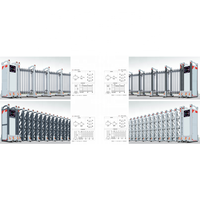 Porte de clôture électrique industrielle automatique rétractable à double porte coulissante pour l'extérieur pour la conception pliante télescopique d'hôpital de gymnase