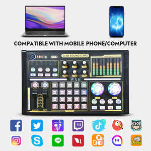 DJ18 podcast externo tarjeta de sonido micrófono para juegos Monitor de grabación con USB XLR 48V interfaz estudio <span class=keywords><strong>audio</strong></span> tarjeta de sonido Mezclador - Product Image 5