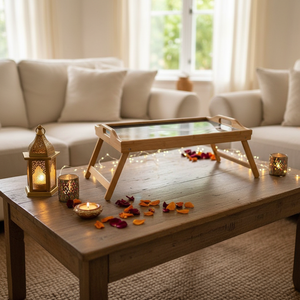 Handcrafted Wood-Resin Customizable Serving Tray Hanging Function for Ramadan Wedding Diwali Modern Design Lightweight Dining - Product Image 3