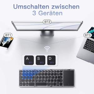 Rechargeable Ultra Thin <b>Usb</b> Type C Keyboards Wireless Tri-system bluetooth Foldable Keyboard for Phones and Tablets - Product Image 2