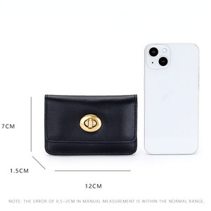 Porte-cartes AndoBag pour femmes, en cuir de vache véritable, porte-monnaie pour femmes, portefeuilles rétro en cuir pleine fleur, mini sac de rangement 2061 - Product Image 6