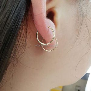 Joyería fina, anillo de Nariz de oro auténtico de 14 quilates, 8mm, 10mm, 12mm, joyería corporal para mujer y niña, oro sólido personalizado - Product Image 2