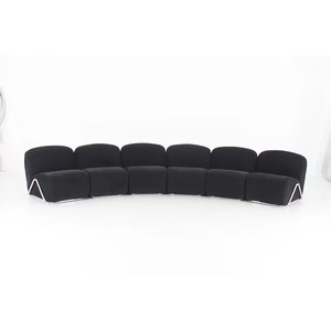 Meubles de salon modernes et élégants de style italien combinaison modulaire de canapé en tissu de velours à pieds en métal - Product Image 1