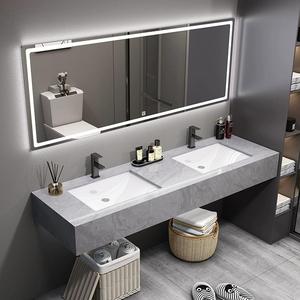 Nuevo <span class=keywords><strong>Diseño</strong></span> de Mueble de Baño Flotante de Piedra Sinterizada con Espejo Inteligente y Lavabo, <span class=keywords><strong>Diseño</strong></span> Moderno para Hotel - Product Image 6