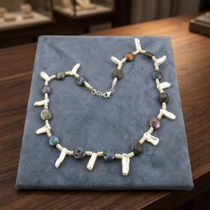 Women's Jewelry Gift Pearl Necklace with Dazzling Silver Clasp - Product Image 4