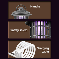 Lampe anti-moustiques électrique avec lumière LED UV, étanche IP68, interrupteur tactile
