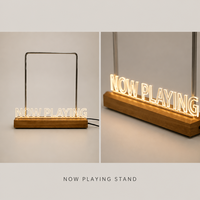Support de présentation de disques vinyles en bois avec base en acrylique et éclairage LED USB rectangulaire, design contemporain