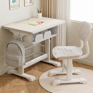 Ensemble bureau et chaise réglables pour enfants, étudiants, apprentissage à domicile, salle de classe, espace d'étude - Product Image 1