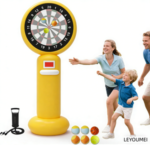 Jeu de fléchettes gonflable géant avec balles collantes, jouet familial sûr pour enfants et adultes, idéal pour le jardin et les activités de fête - Product Image 1