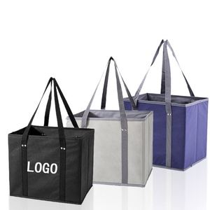 Sacs promotionnels pliables en tissu non tissé avec logo personnalisable, boîte de rangement portable pour courses, en stock - Product Image 1