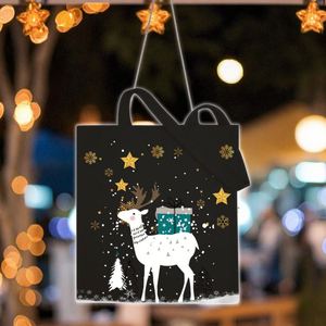 Sac de shopping en toile imprimé personnalisé avec Père Noël pour les friandises de Noël - Product Image 3