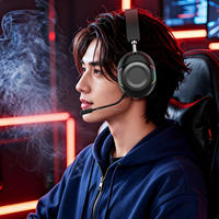 Casque de jeu 2026 avec basses puissantes, casque supra-auriculaire, charge rapide, casque de jeu avec récepteur USB 2.4G