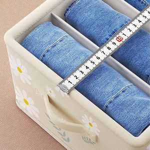 Joybos panier de rangement pliable en <span class=keywords><strong>toile</strong></span> et tissu avec poignées en plastique grand fournisseur OEM doré boîte de rangement pour vêtements et pantalons en gros - Product Image 3