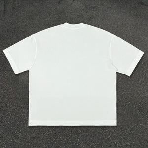 T-shirts blancs de haute qualité à col rond, 250 g/m², en coton lourd, coupe ample, streetwear, t-shirts unis pour hommes - Product Image 2