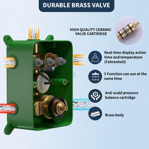 Ensemble de robinets de douche thermostatiques complets en bronze huilé avec jet de corps 4 pièces pour accessoires de robinet de salle de bain - Product Image 3