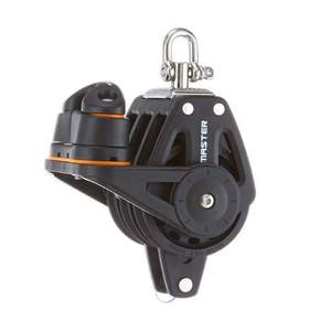 Master Pulley 50mm Diameter 10mm Rope Capacity Three <b>Wheel</b> Rotating <b>Clamp</b> With Ring For Marine Use - Product Image 1