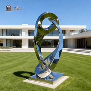 Trevi Nghệ Thuật Bất Động Sản Tùy Chỉnh Thiết Kế Hiện Đại Kim Loại Nghệ Thuật Cao Đánh Bóng Thép Không Gỉ Trừu Tượng Điêu Khắc Tượng Cho Ngoài Trời Sân - Product Image 2
