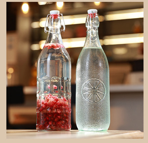 1000ml Bebida de jugo de naranja Bebida Botellas de <span class=keywords><strong>agua</strong></span> <span class=keywords><strong>mineral</strong></span> Botella superior oscilante de <span class=keywords><strong>vidrio</strong></span> con tapa hermética - Product Image 5