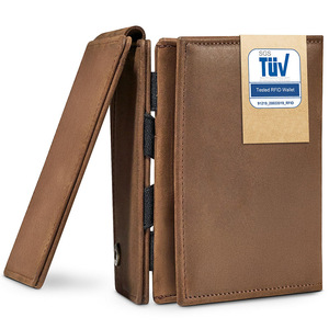 Genuine Leather <b>Wallet</b> Men's Multi-Card RFID Anti-Theft Light <b>Brown</b> Spring 2026 Everyday Use - Product Image 5